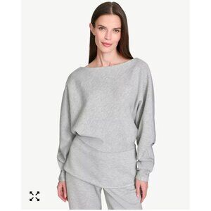 Baloon Oversized Heather Gray Cotton/Polyester Womens Long Sleeve Sweatshirt Siz